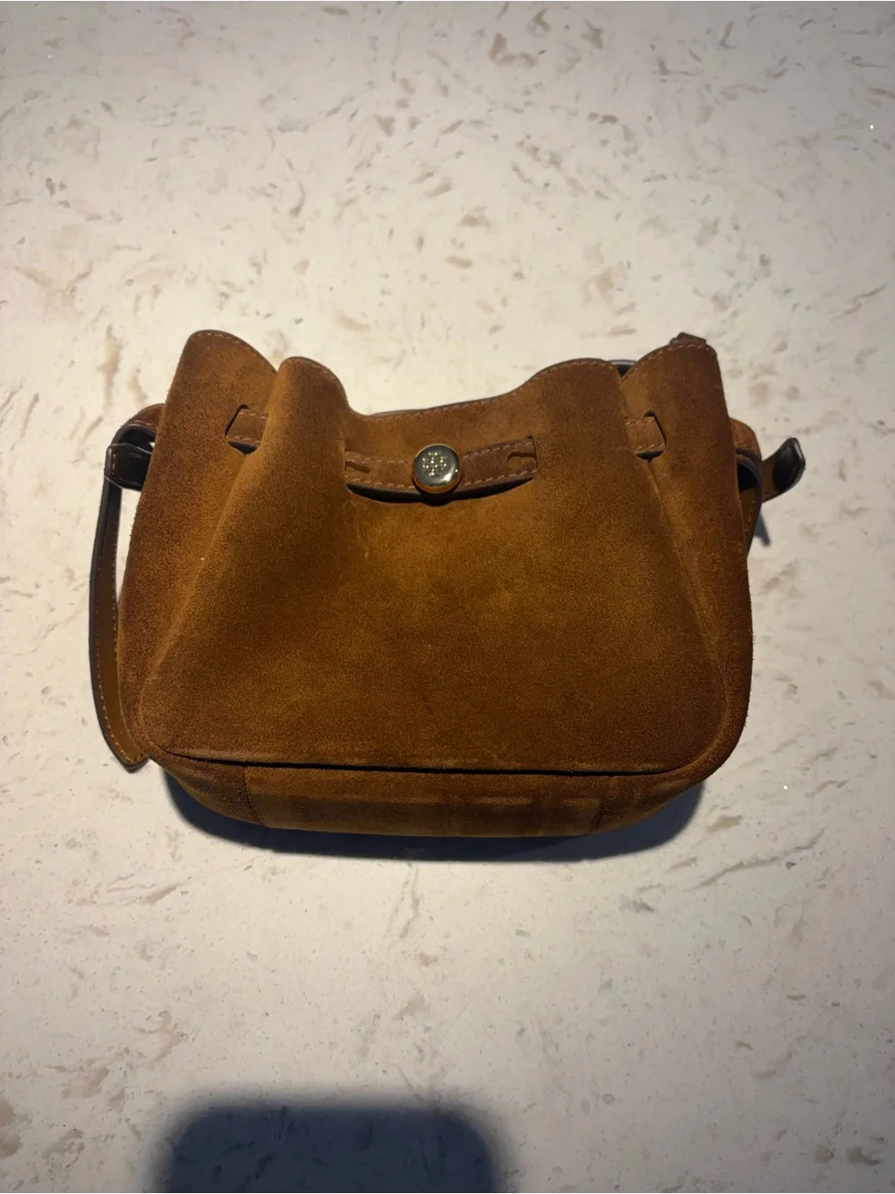 Tory Burch Suede Crossbody Bag in Brown
